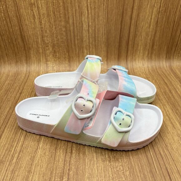Stoney Clover Lane x Target Rainbow Tie Dye Slide Sandals Size 8 NEW WITH TAGS - Picture 1 of 8